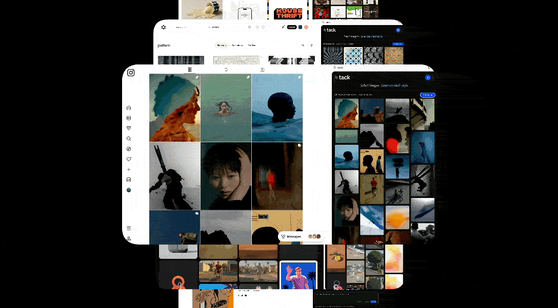 Tack working across several visual websites and boards